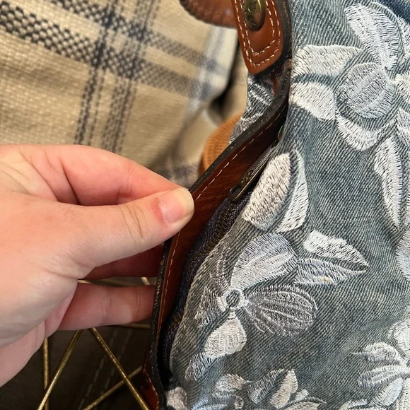 Floral Embroidered Denim Hobo Patricia Nash Bag - Picture 5 of 8
